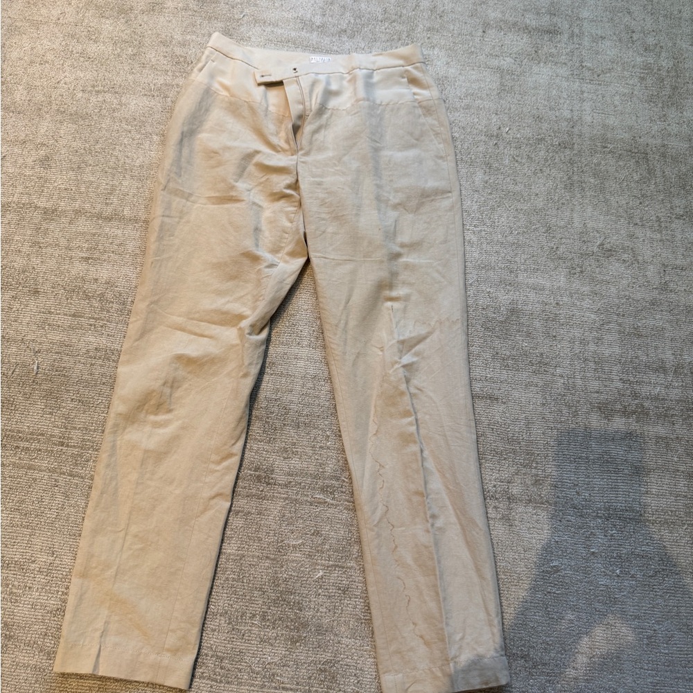 Brunello Cucinelli Tan Linen Classic Straight-Leg